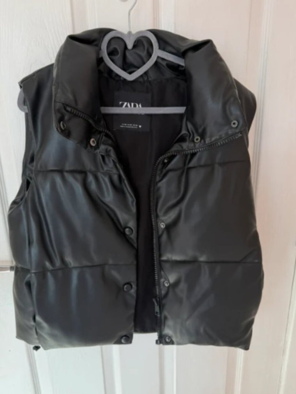 Zara Black Leather Gilet – Size S